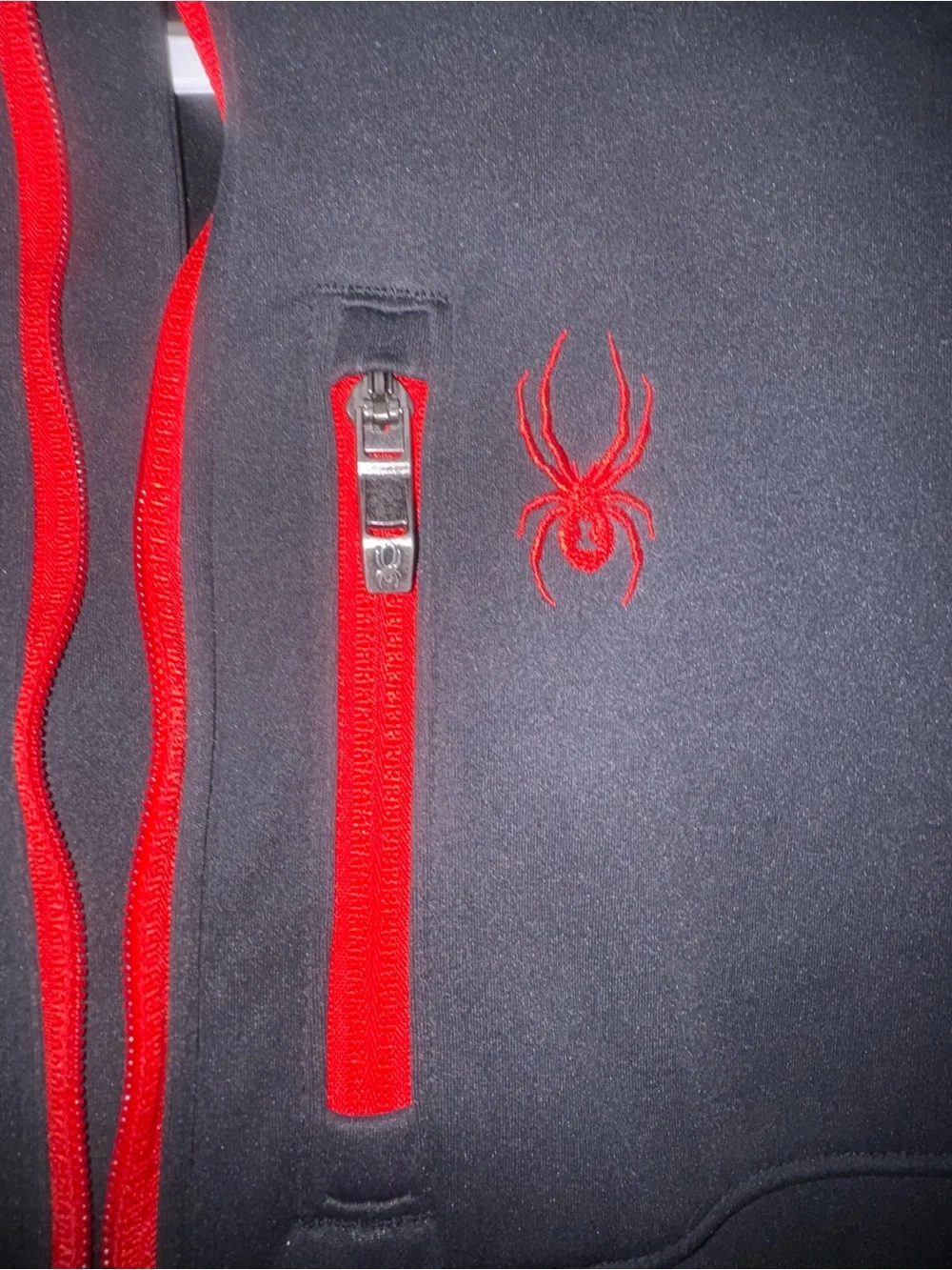 Spyder Black Jacket with Red Zipper Accents
